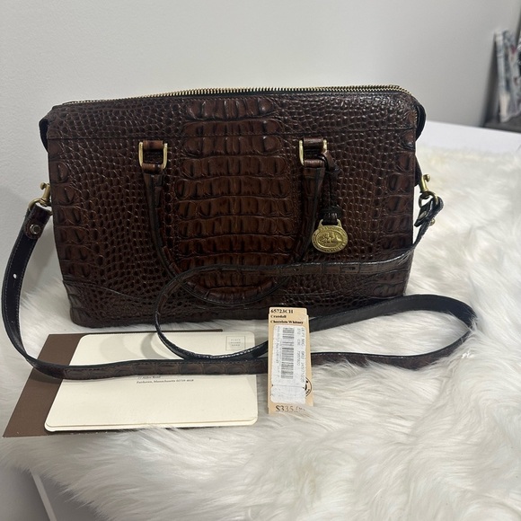Brahmin Crandall chocolate Whitney satchel handbag - Picture 1 of 9